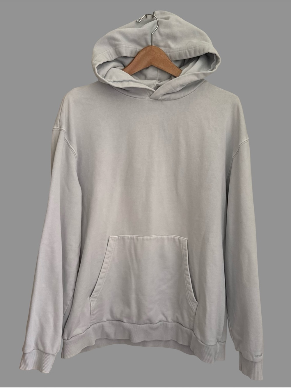 Skims Light Blue Kangaroo Pockets Pullover Cotton Hoodie M